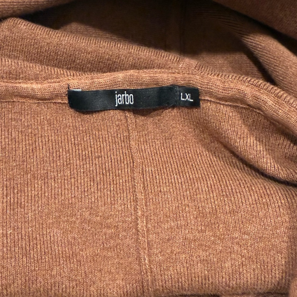 Jarbo Women’s Brown Harper Double Knit Pima Hooded Cape w/ Stretch, Size L/XL - Picture 9 of 10